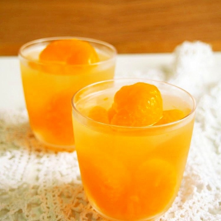 みかん缶で簡単!みかんゼリー♪